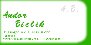 andor bielik business card